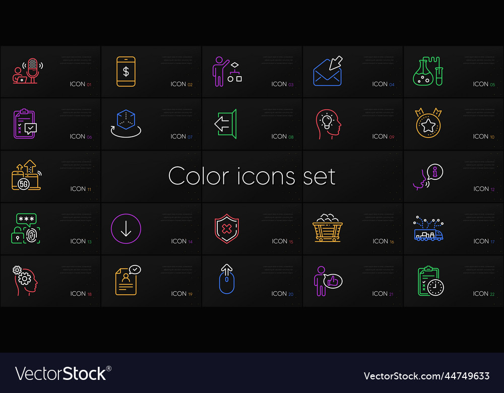 Set of checklist thoughts and swipe up line icons