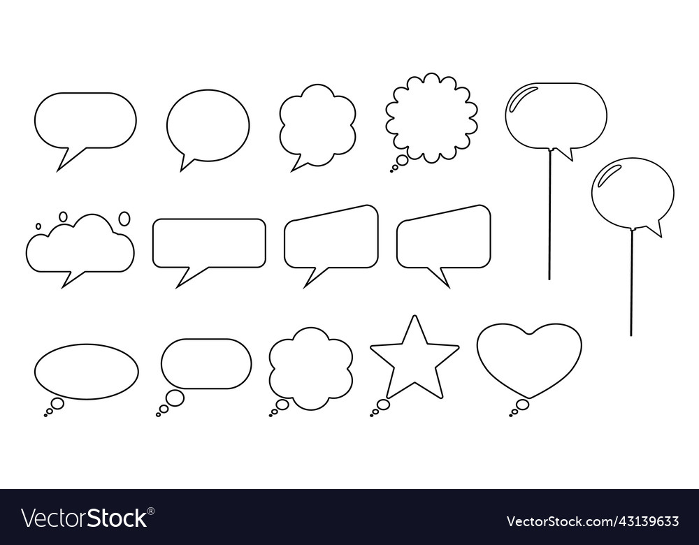 Set of speech bubble messages symbol thought Vector Image Set of speech bubble messages symbol thought