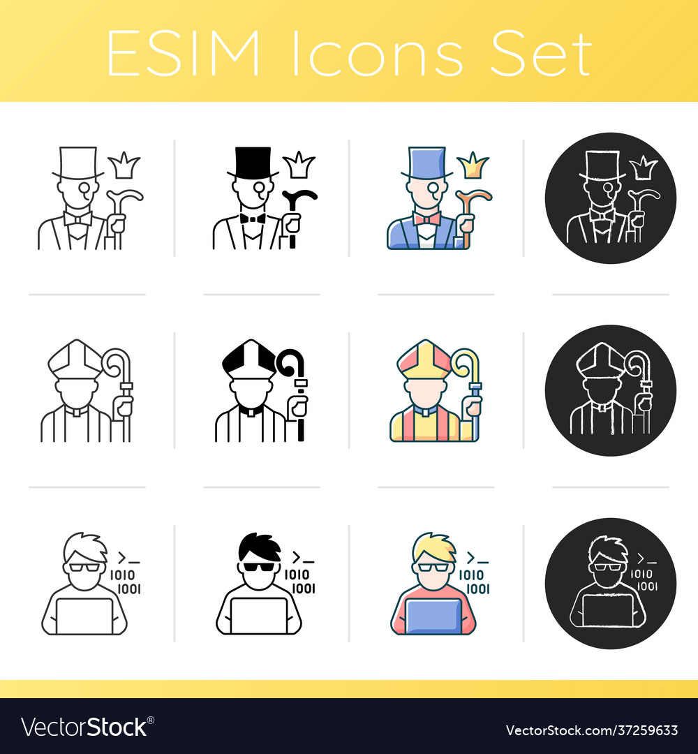 Social status types icons set Royalty Free Vector Image