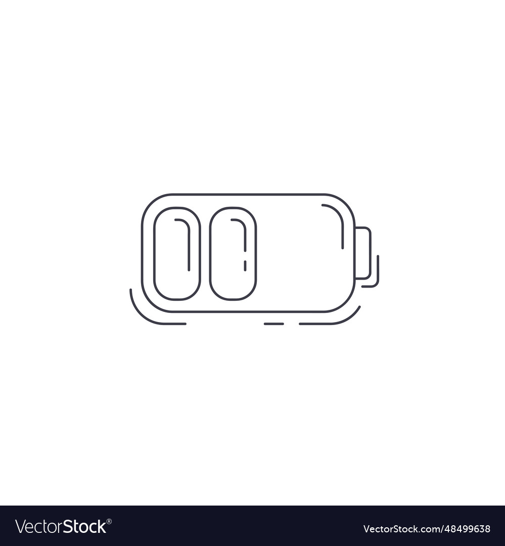 Battery line icon thin