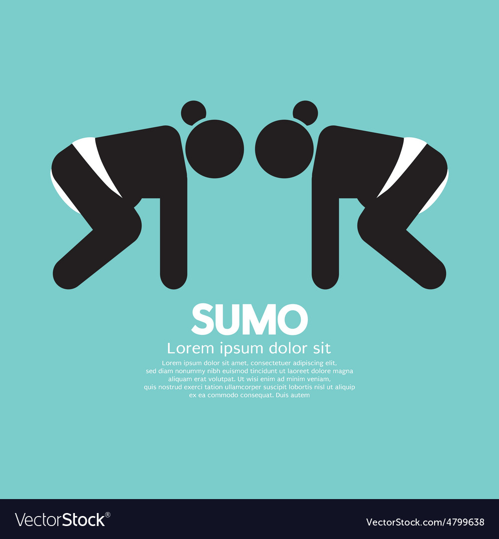 Black symbol graphic sumo fighting