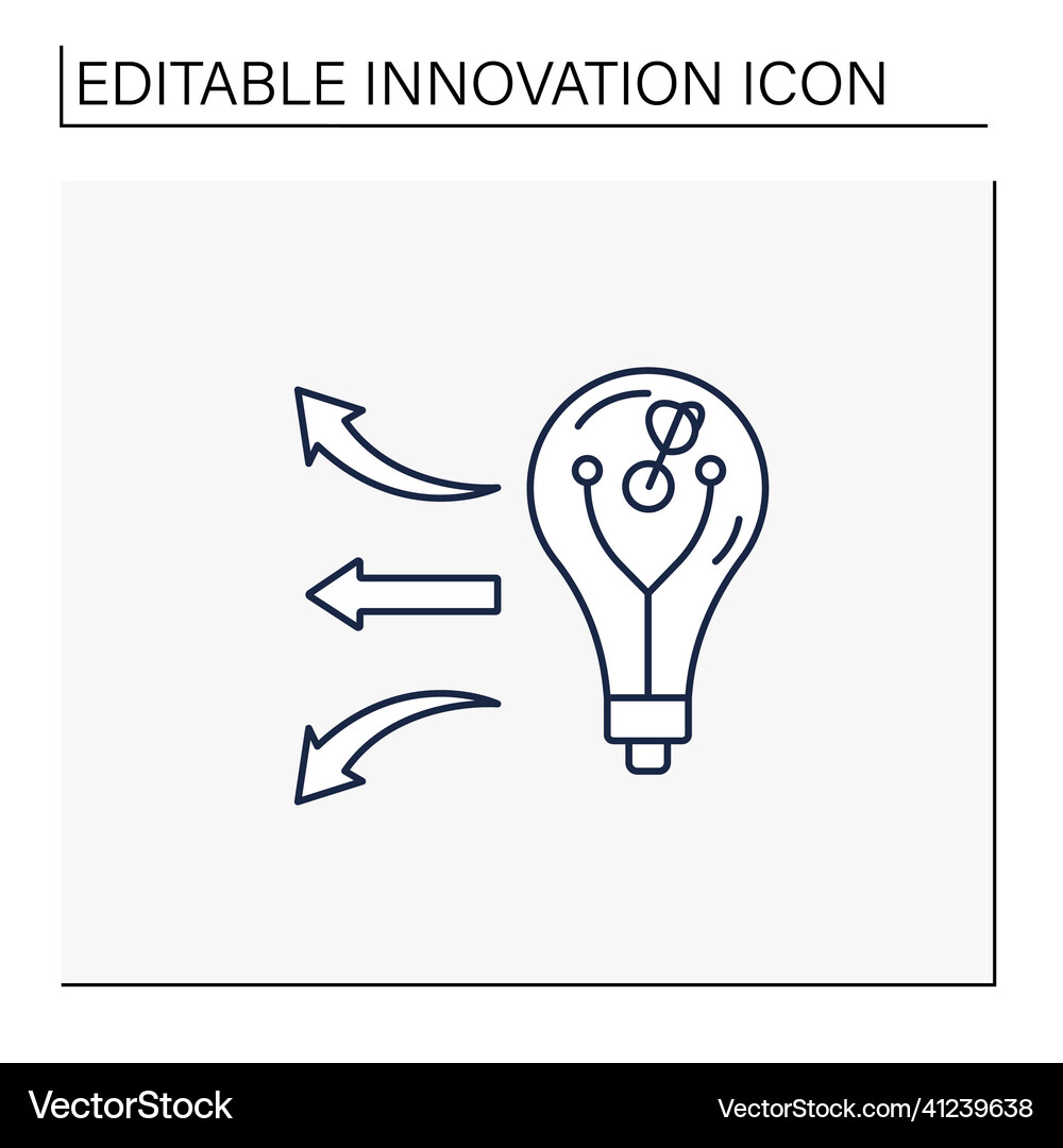Diffusion of innovations line icon Royalty Free Vector Image