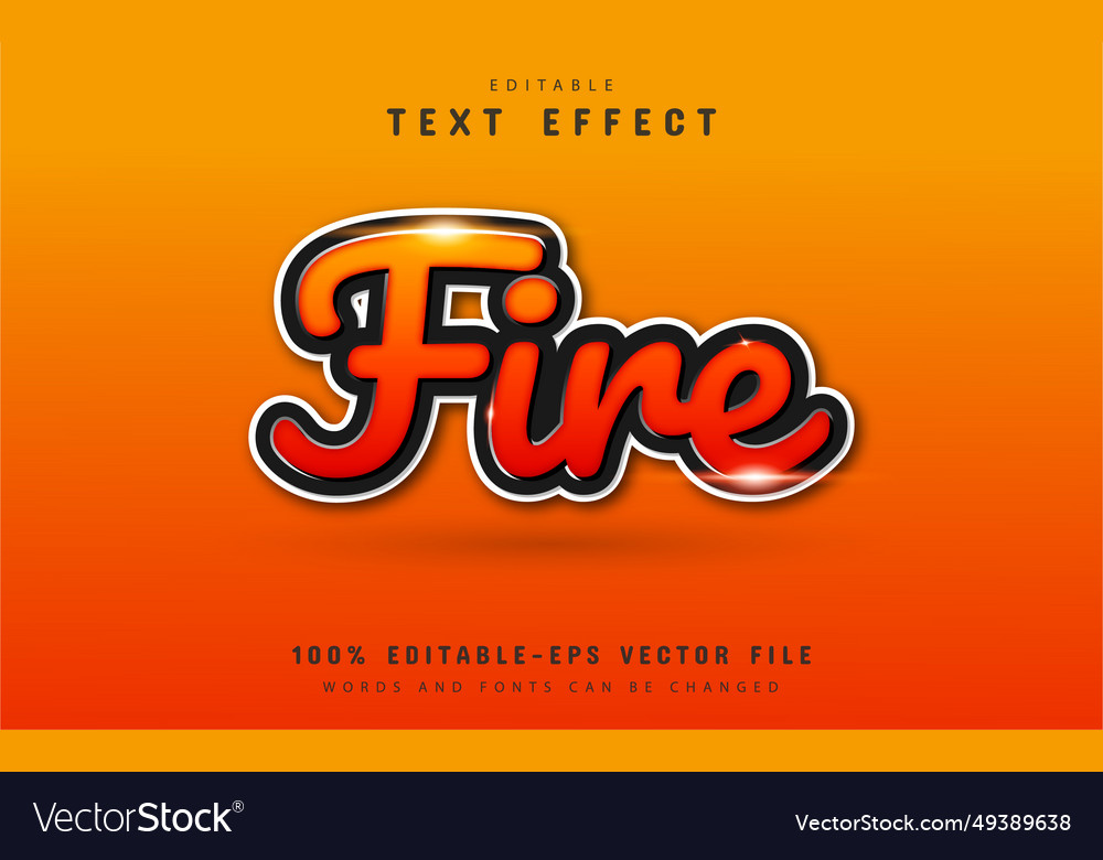 Fire text effect vector image Fire text effect