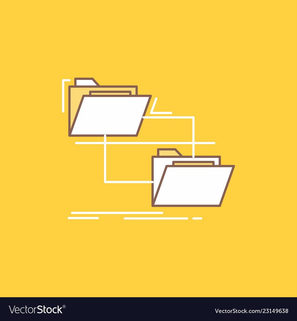 Folder file management move copy flat line filled vector image Folder file management move copy flat line filled