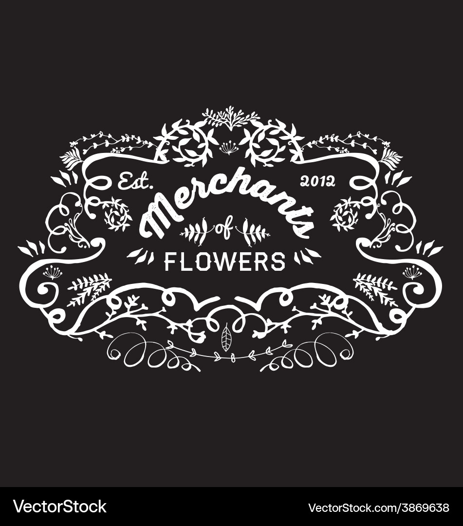 Hand sketched florist frame Royalty Free Vector Image