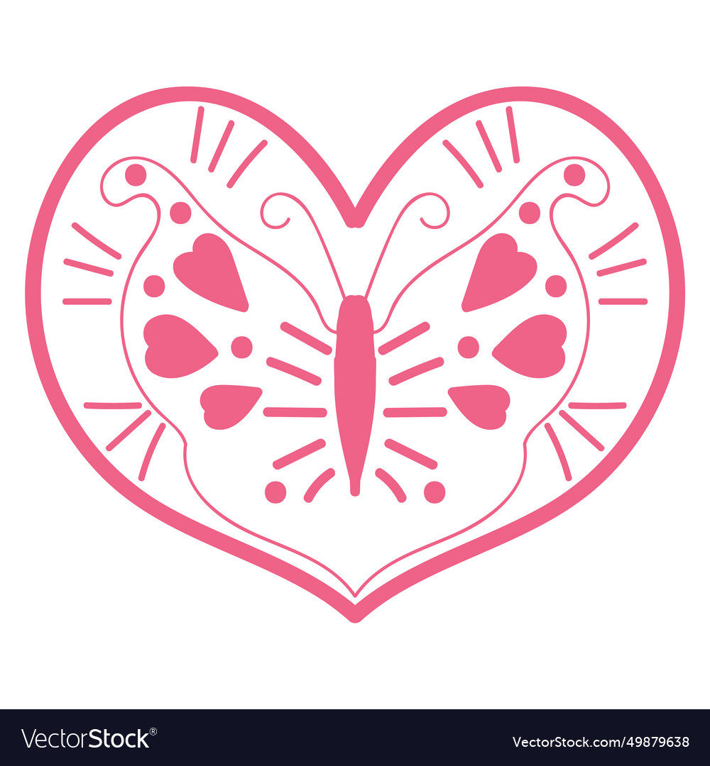 Heart with an openwork pattern open Vector Image Heart with an openwork pattern open
