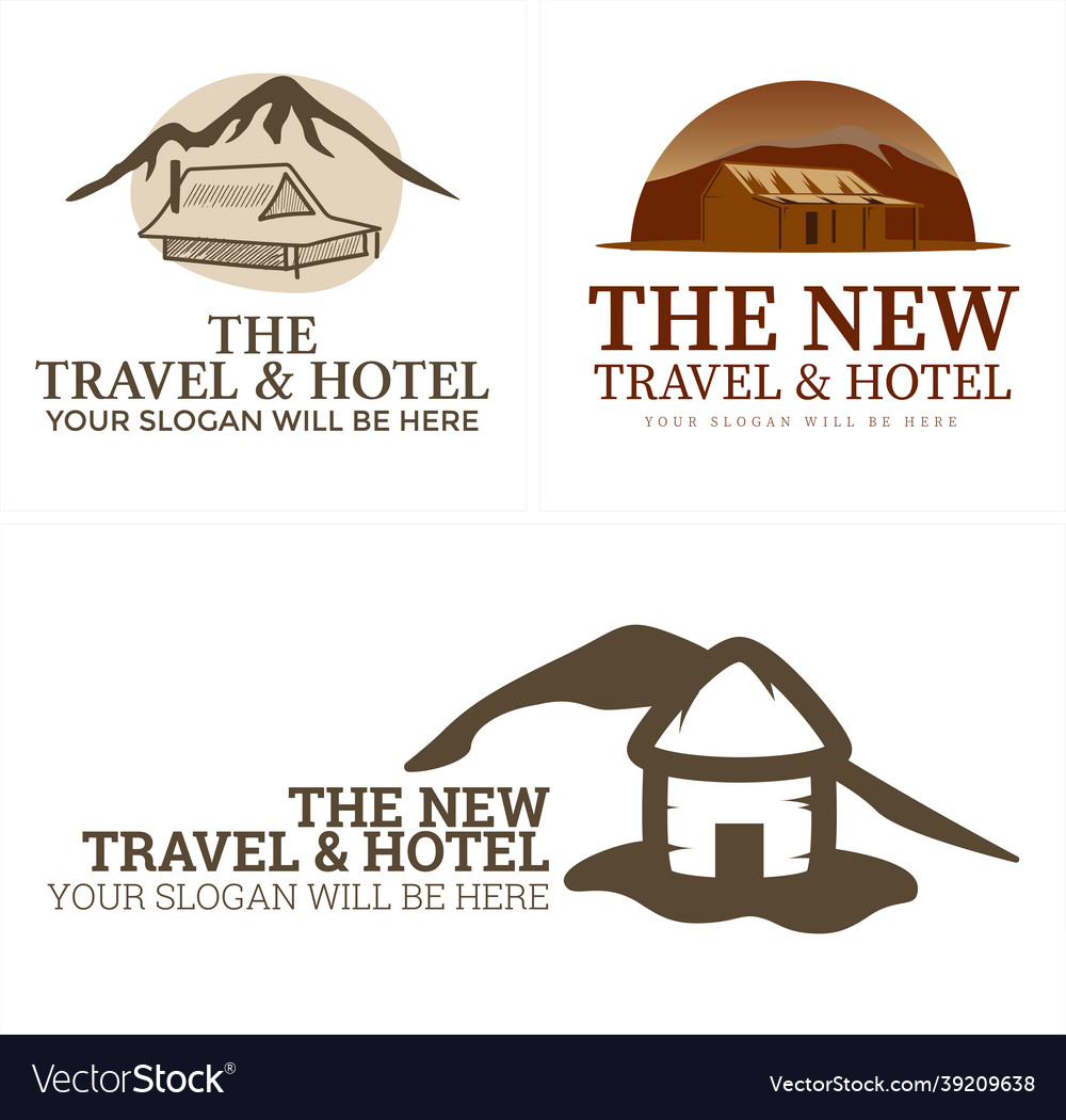 Hotel cabin camping mountain logo design