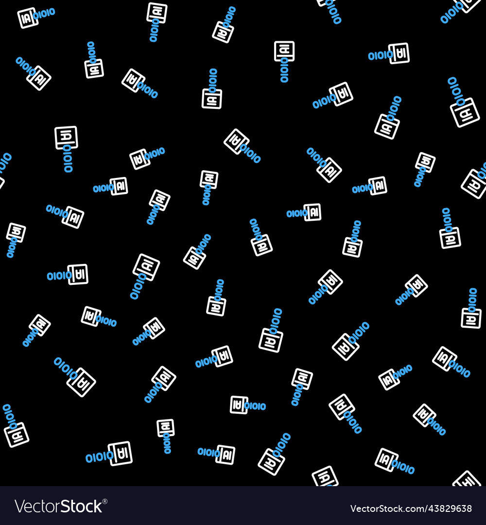 Line binary code icon isolated seamless pattern vector image Line binary code icon isolated seamless pattern