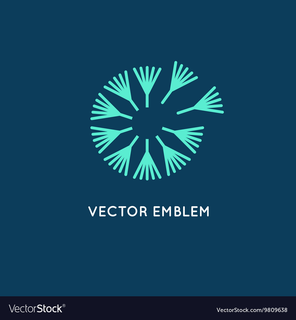 logo design template in linear style dandelion vector image
