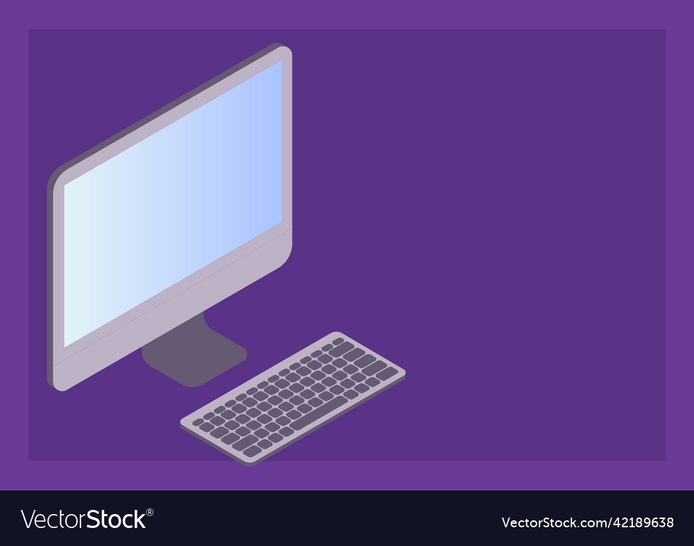 Monitor with keyboard symbolizing online vector image Monitor with keyboard symbolizing online