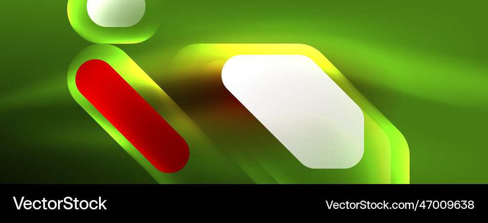Neon lines squares and round shapes abstract Vector Image