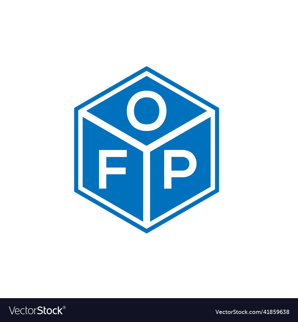 Ofp letter logo design on black background vector image Ofp letter logo design on black background