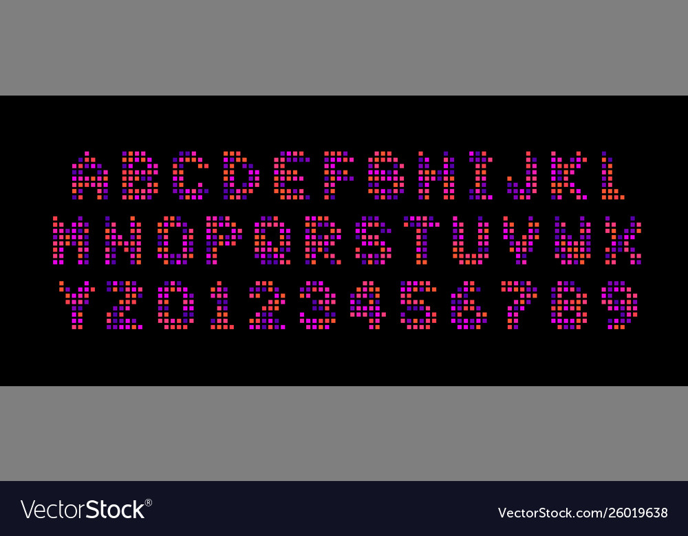 Scoreboard letters and numbers set digital screen Vector Image Scoreboard letters and numbers set digital screen