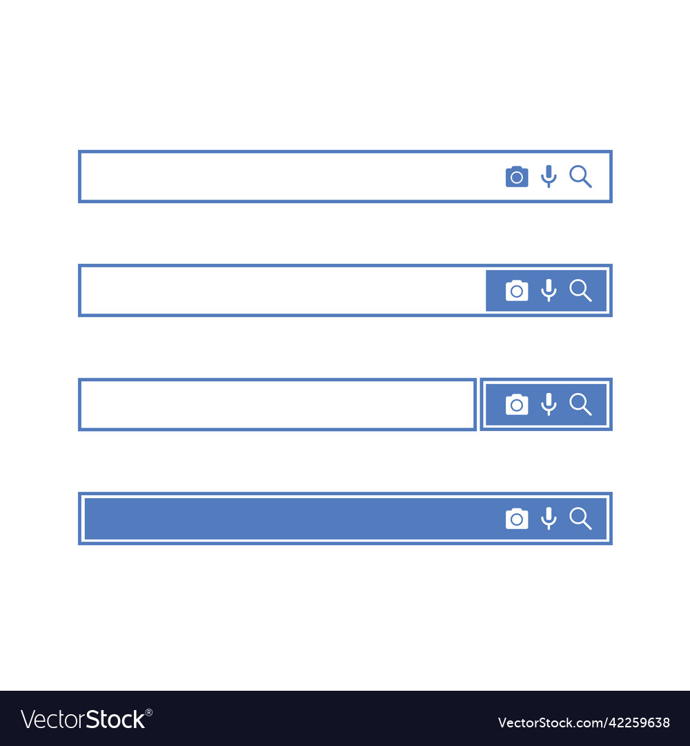 Search bar design element for website vector image Search bar design element for website