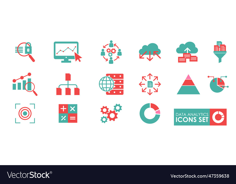 Set of data analytics icons data analytics icon Vector Image