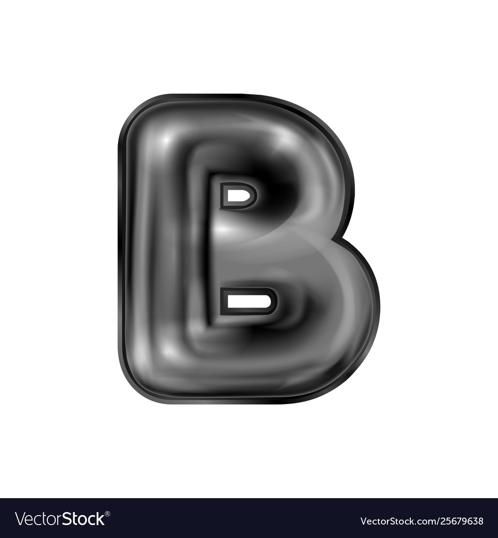 Shiny Black Latex Letter B