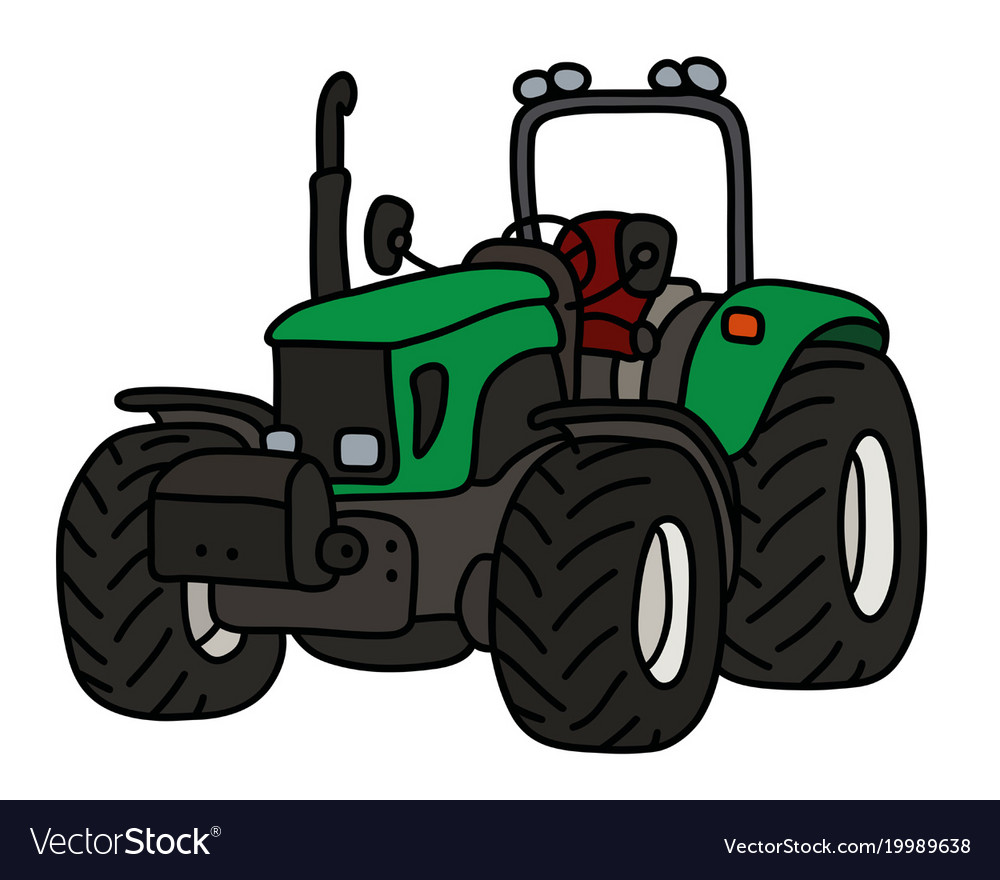 The green open tractor Royalty Free Vector Image