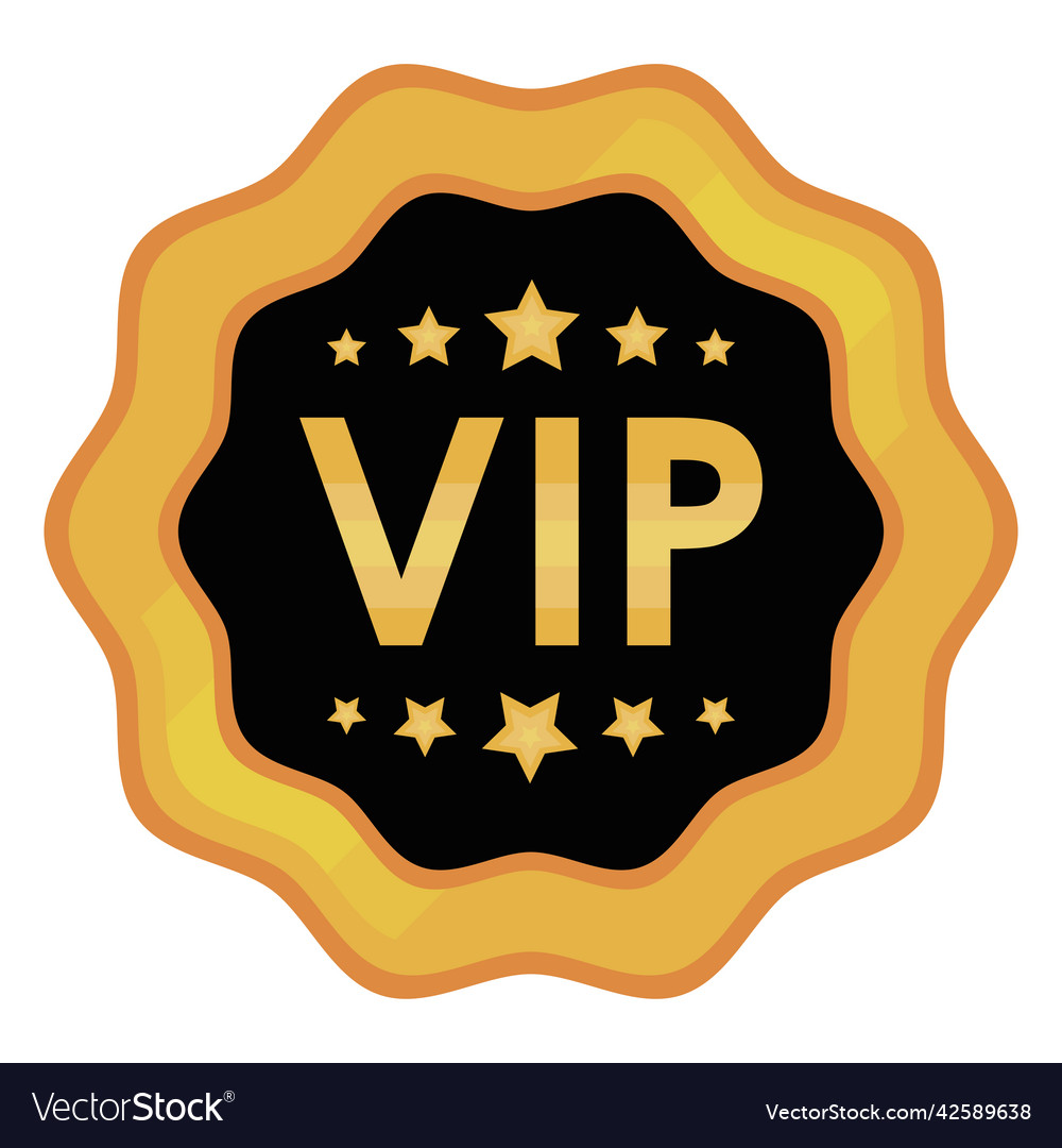 Vip frame golden stamp Royalty Free Vector Image