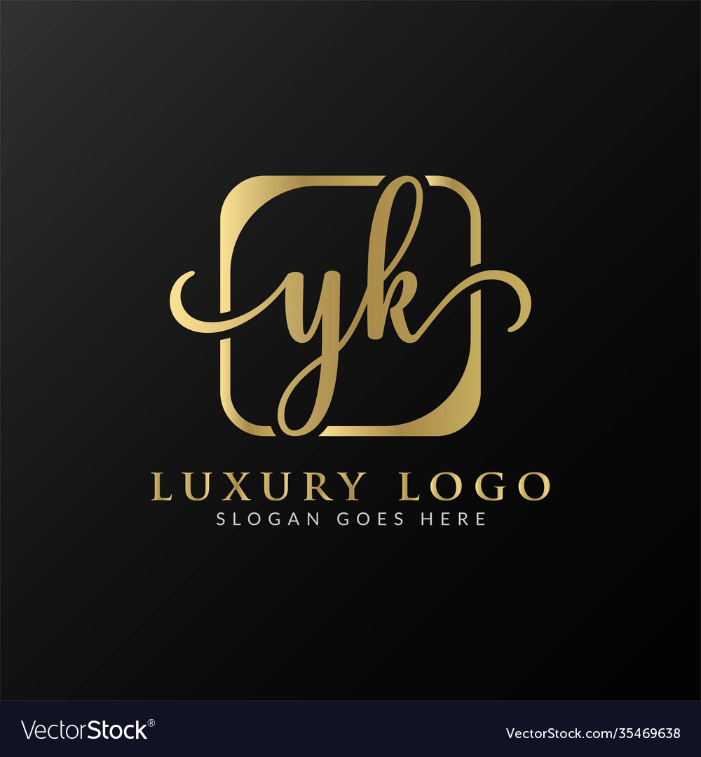 Yk logo design template initial luxury letter Vector Image