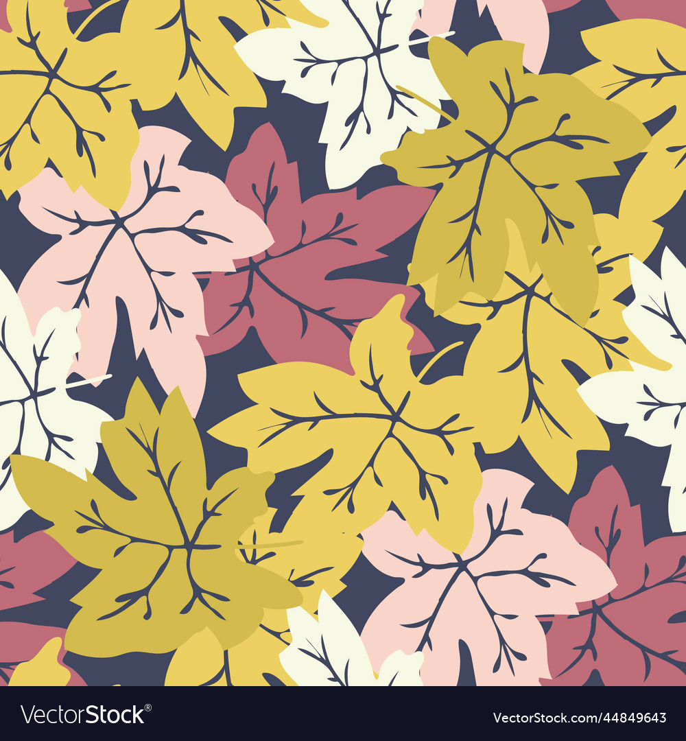 Abstract colorful leaves seamless pattern