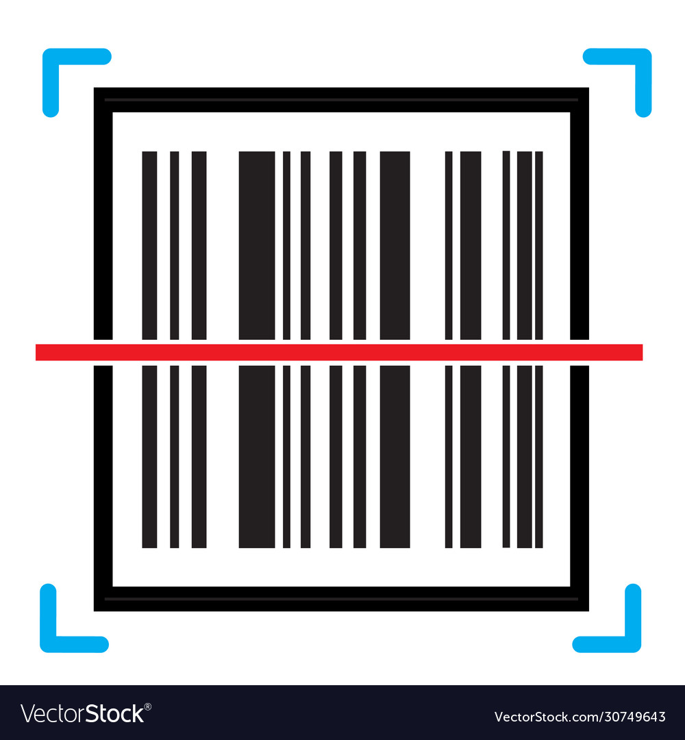 Barcode scan icon on white background flat style