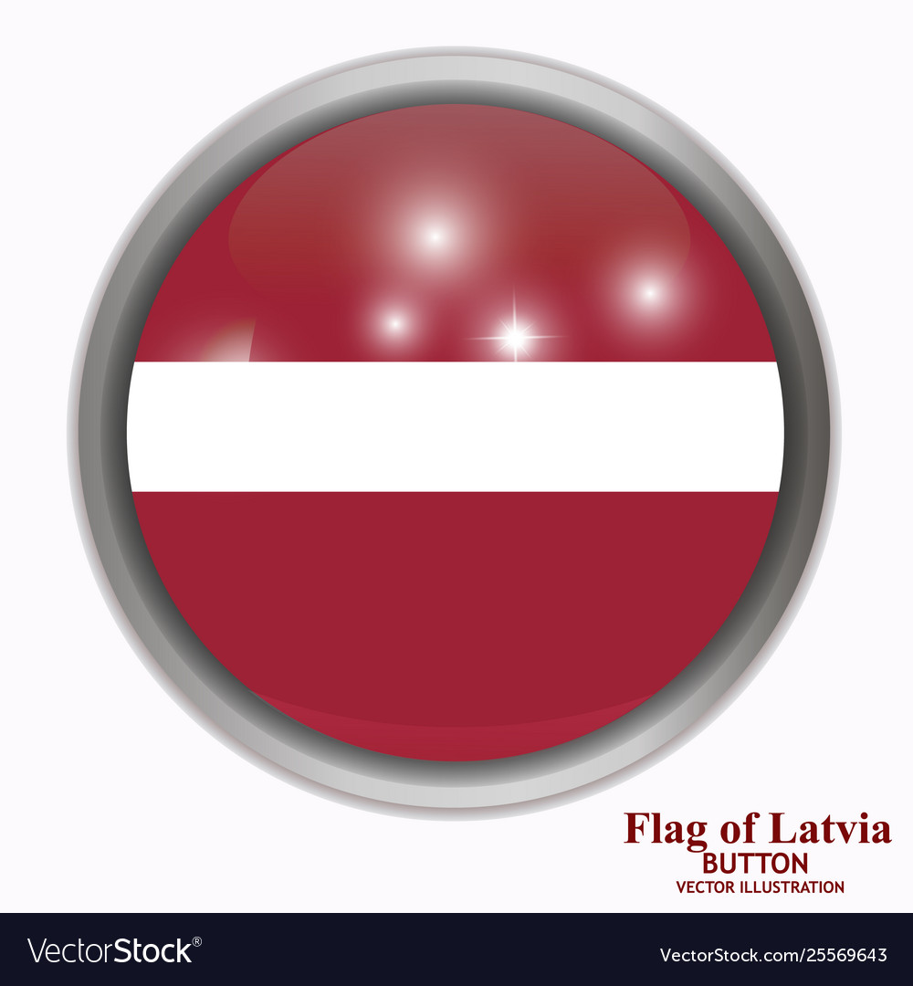 Button with flag latvia vector image Button with flag latvia