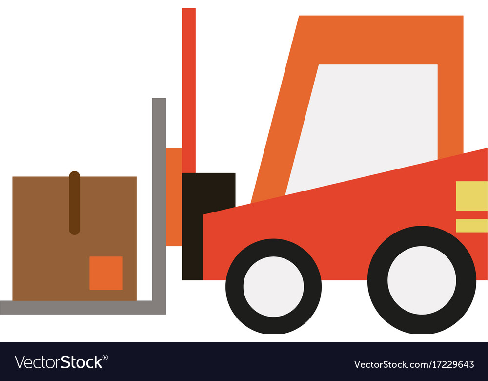 Forklift with box icon image Royalty Free Vector Image