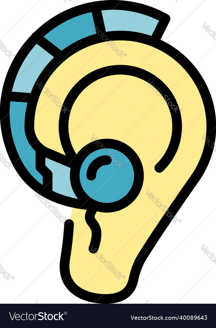 Hearing aid icon color outline Royalty Free Vector Image