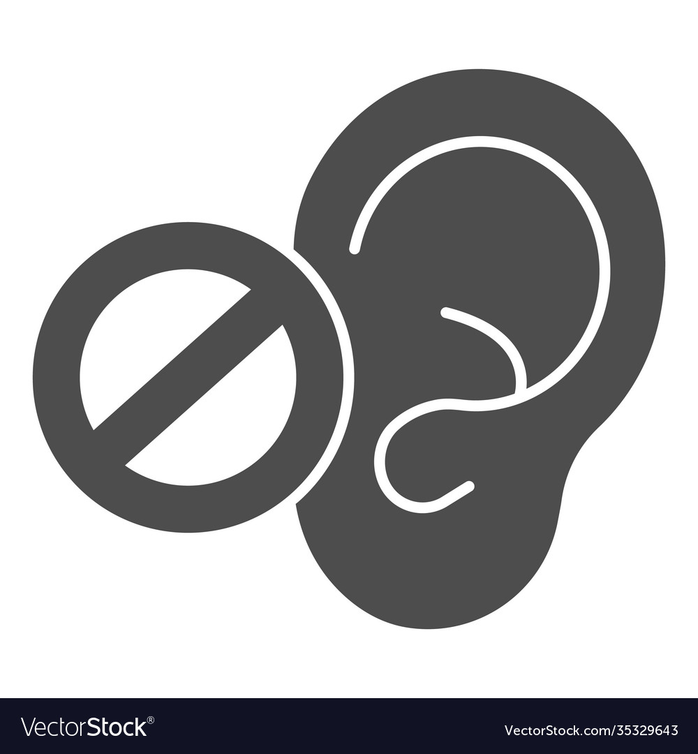 Hearing problems solid icon disability concept