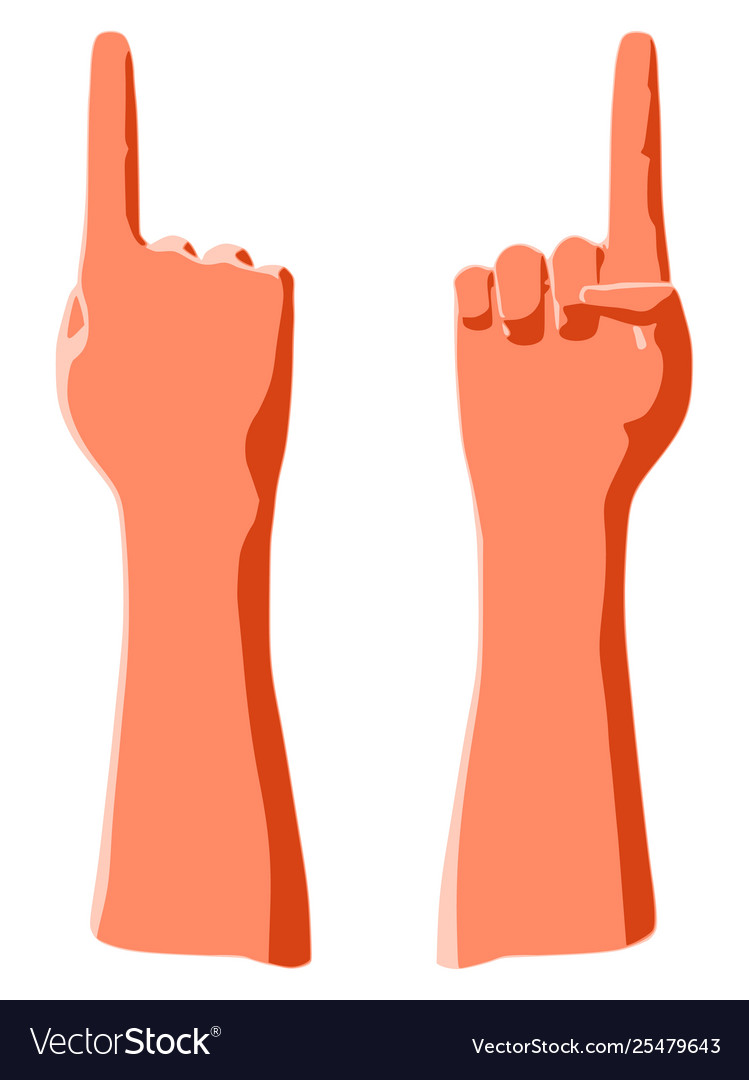 Index finger raised up as pointing gesture vector image Index finger raised up as pointing gesture
