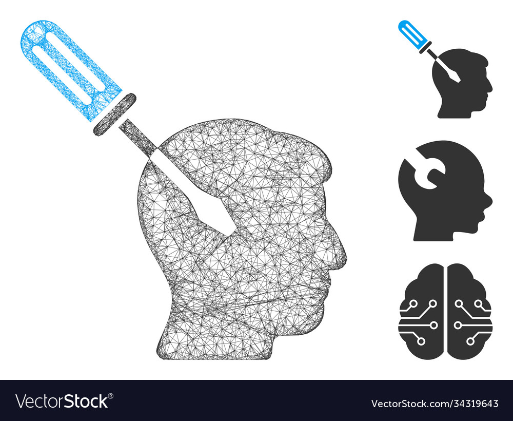 Intellect screwdriver tuning polygonal web Vector Image Intellect screwdriver tuning polygonal web
