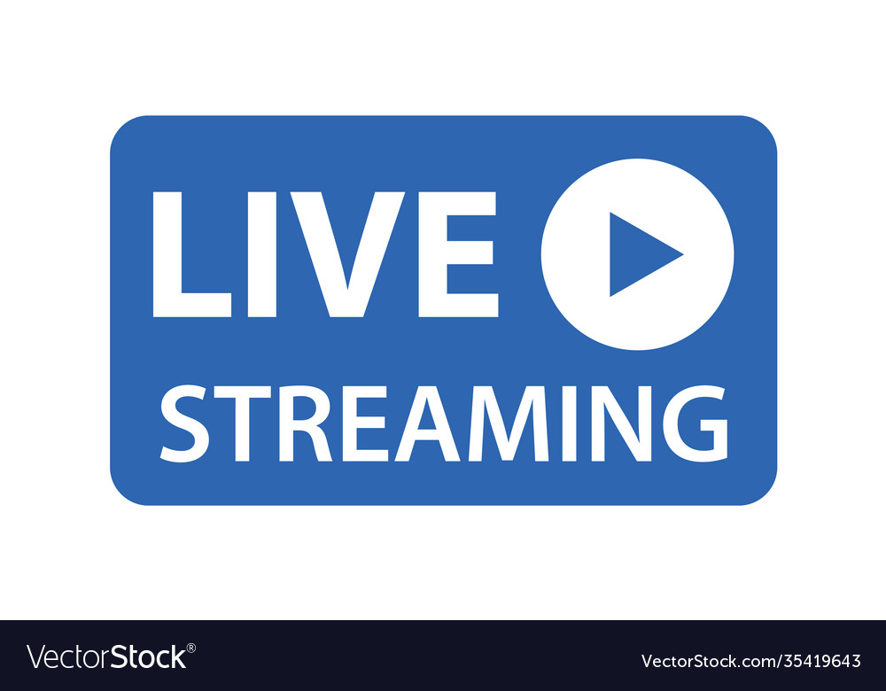 Live streaming icon symbol isolated on white Vector Image