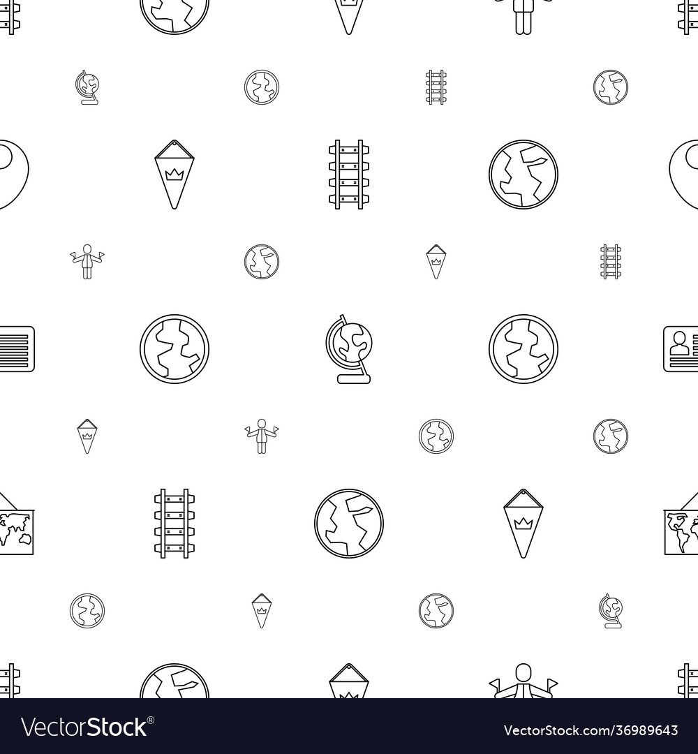 Map icons pattern seamless white background