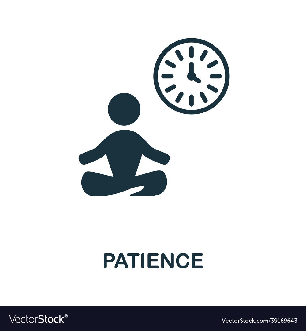 Patience flat icon colored sign from positive Vector Image