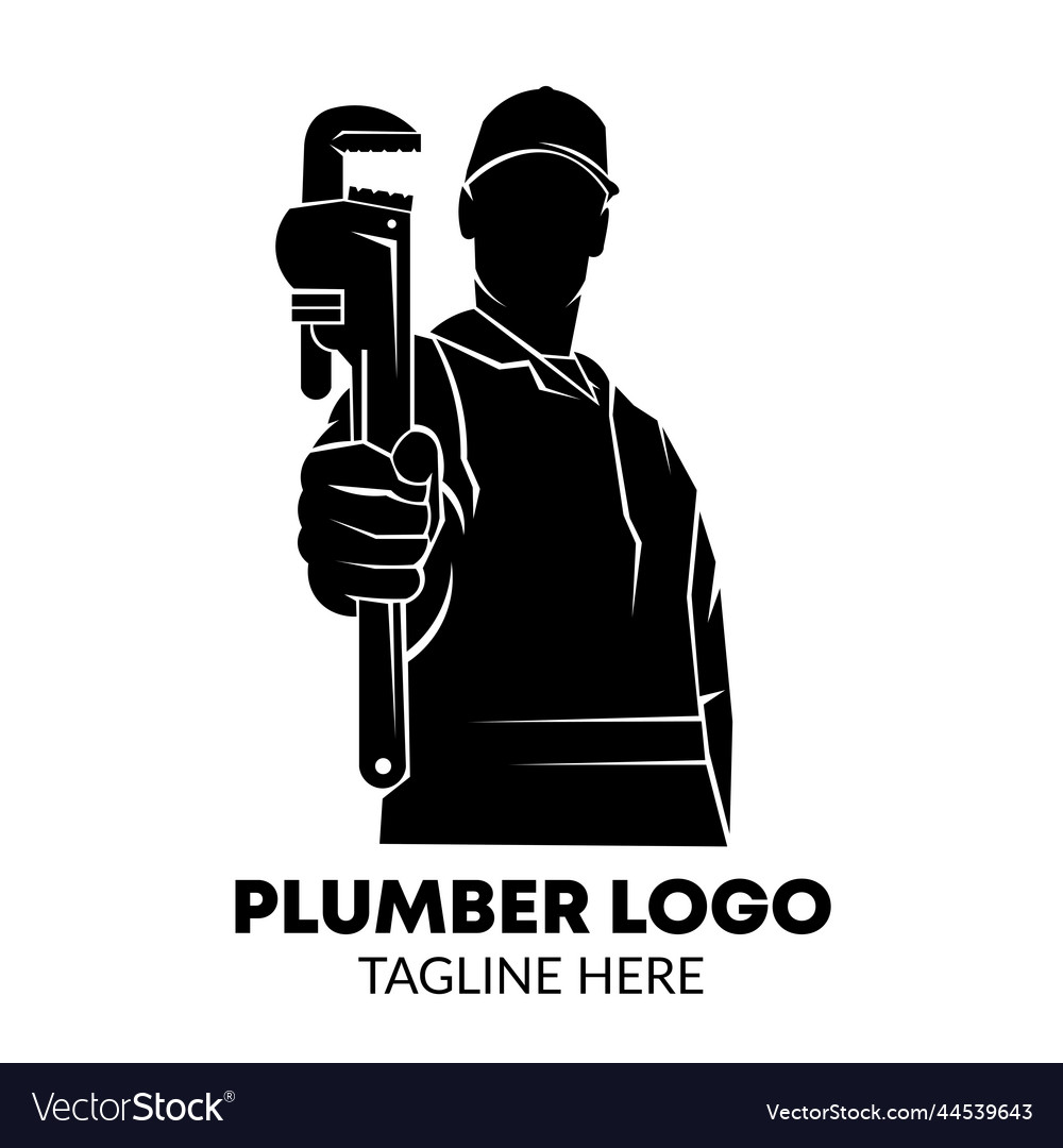 Plumbing man logo design Royalty Free Vector Image