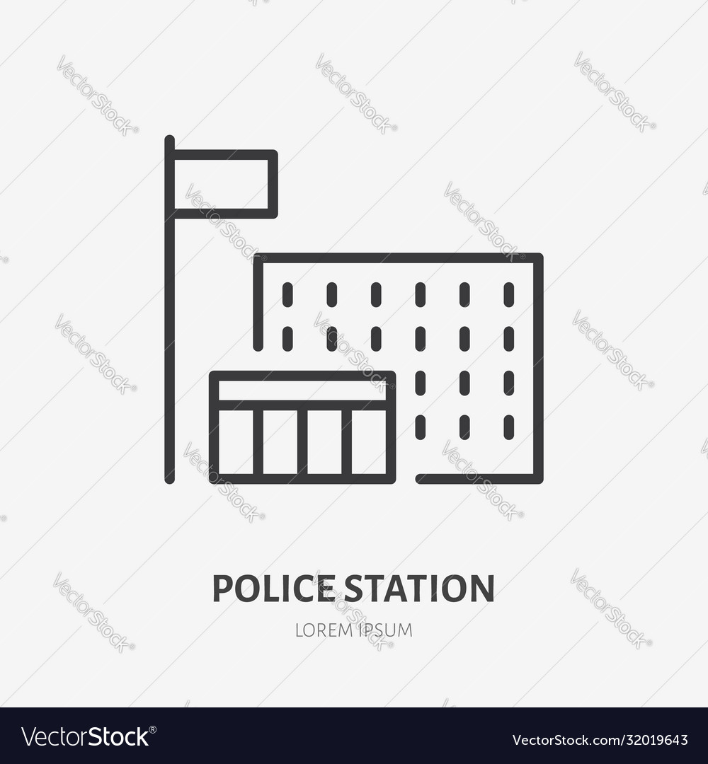 Polizeistation Linie Symbol Piktograph Gefängnis vector image Polizeistation Linie Symbol Piktograph Gefängnis