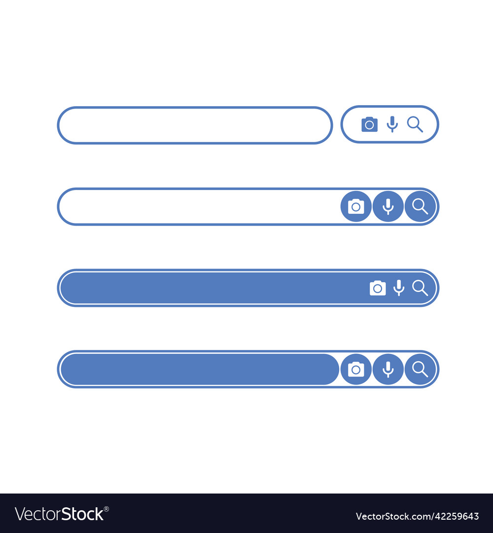Search bar design element for website vector image Search bar design element for website