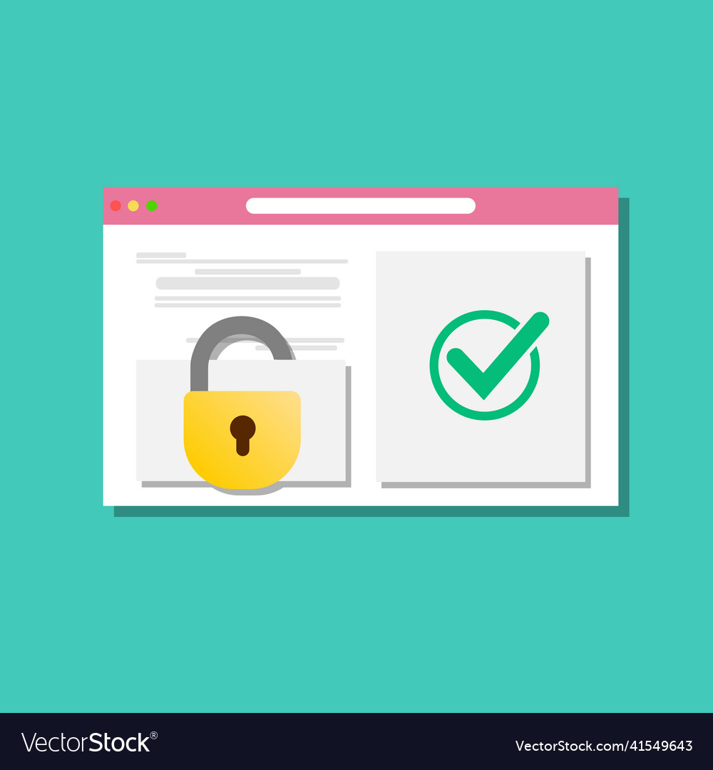 Secure access with a password in the web browser vector image Secure access with a password in the web browser