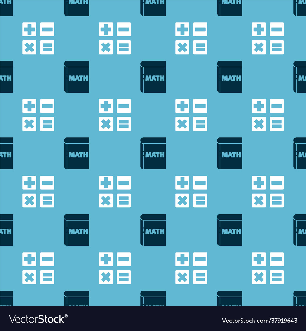 Set book with word mathematics and calculator vector image Set book with word mathematics and calculator