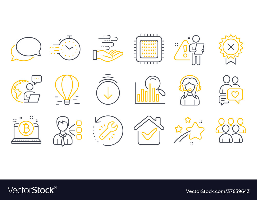 Set technology icons such as scroll down vector image Set technology icons such as scroll down