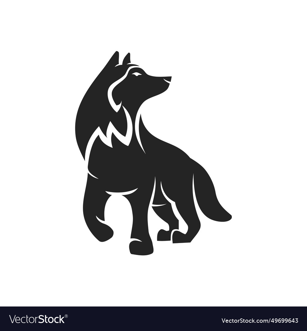 Siberian husky logo template isolated brand