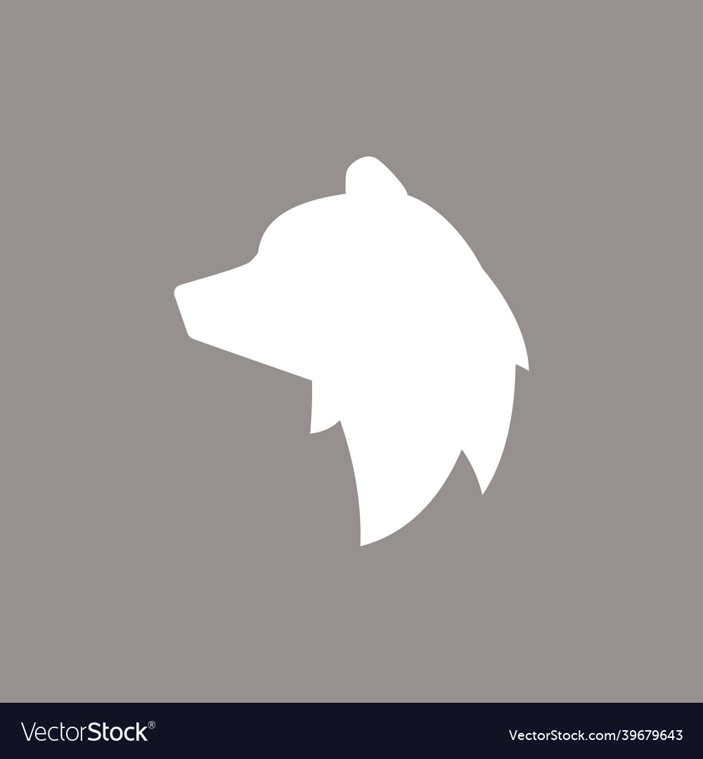 Silhouette of bear head flat icon isolated Vector Image