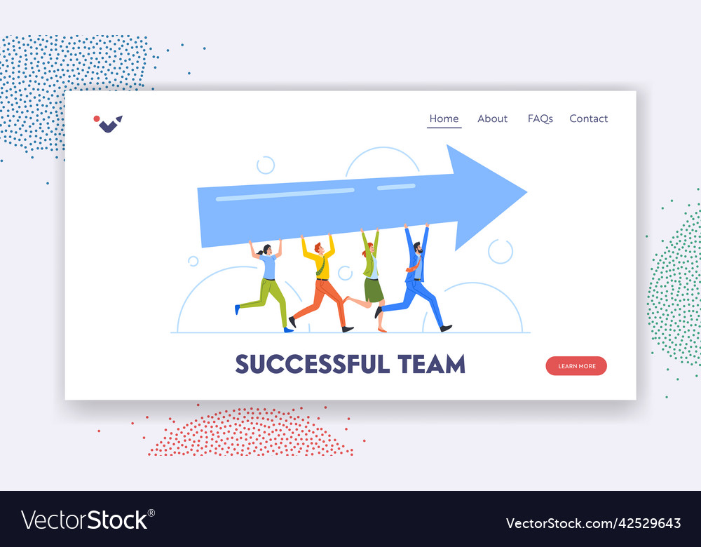 Successful team landing page template colleagues