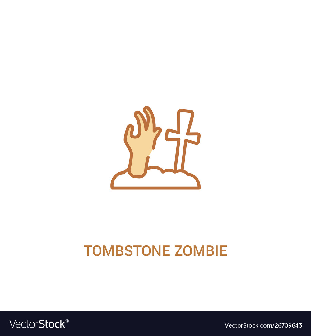 Tombstone zombie hand concept 2 colored icon