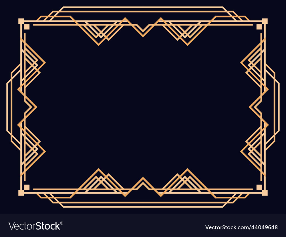 Art deco frame vintage linear border design Vector Image