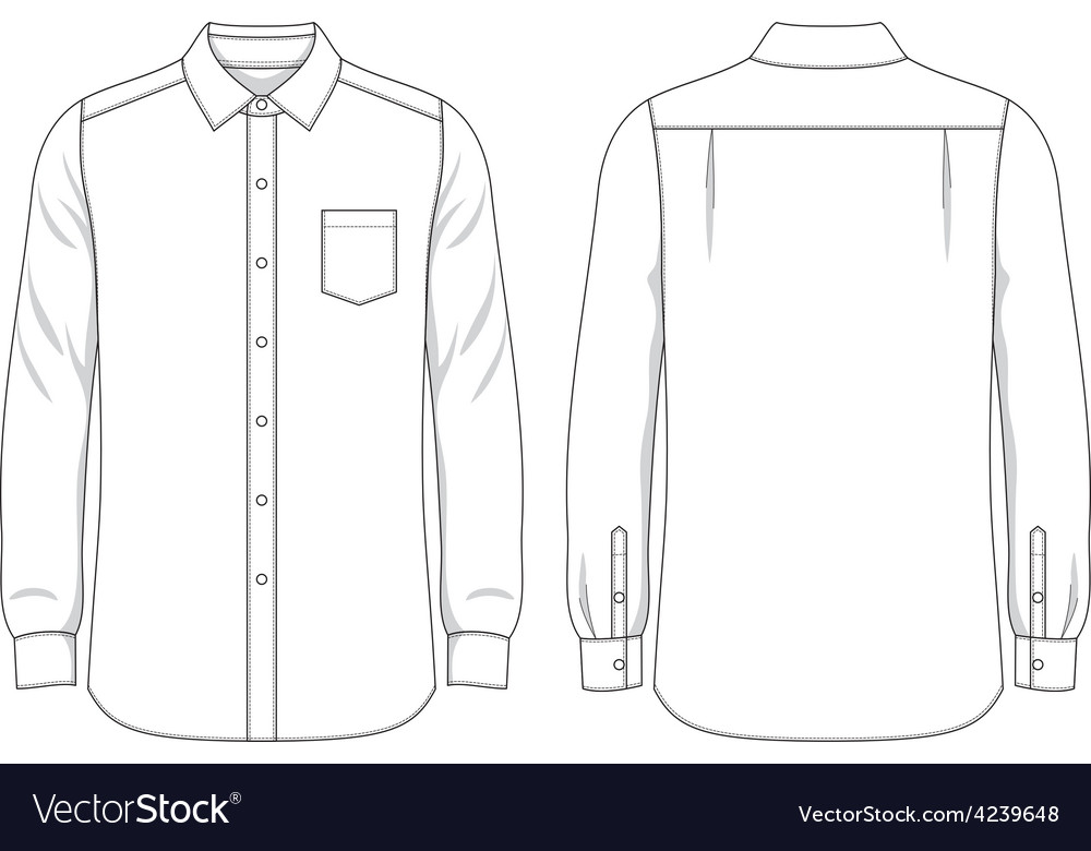 Blank mens shirt  Royalty Free Vector  Image VectorStock