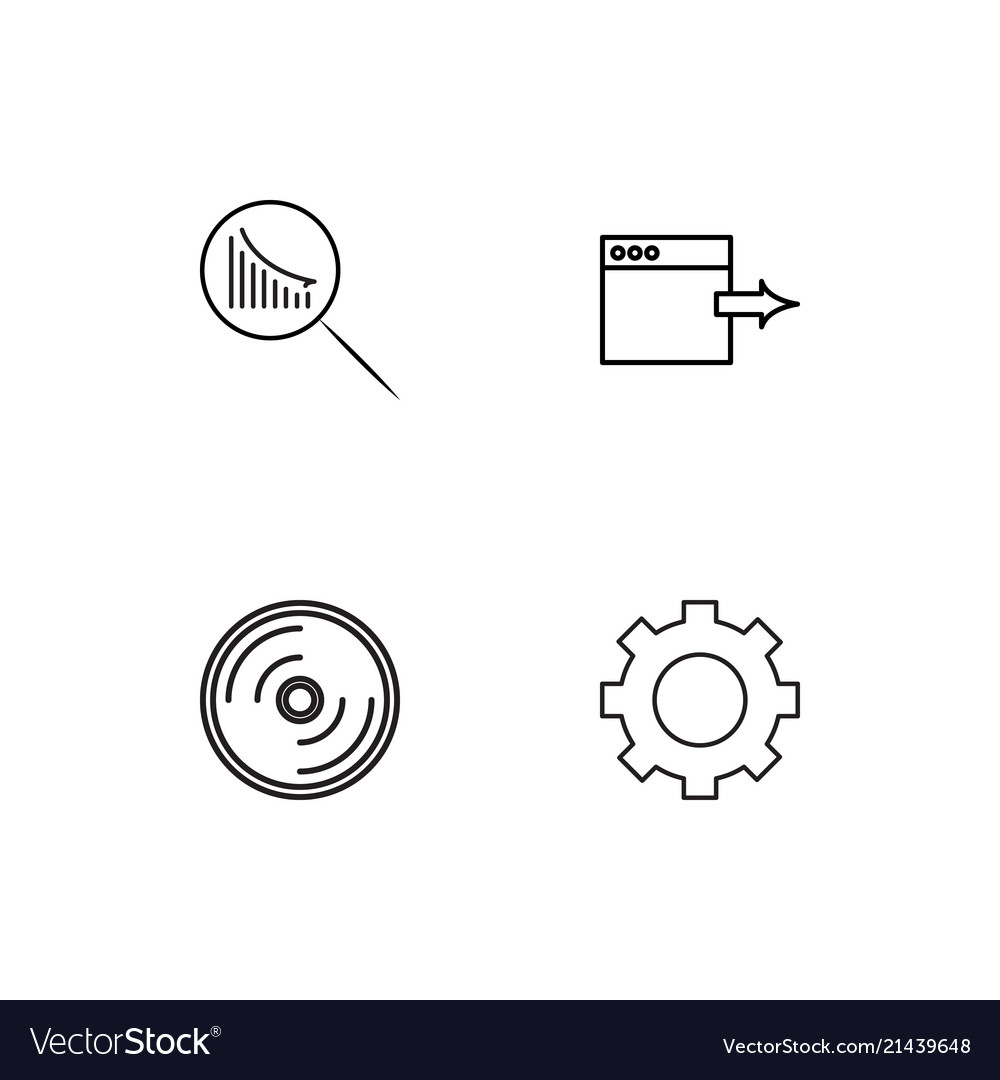 Data analytics linear icons set simple outline