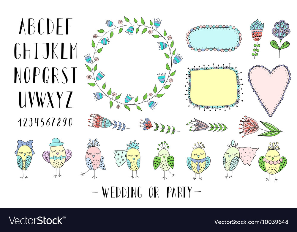 Elements for creating greeting cards invitations