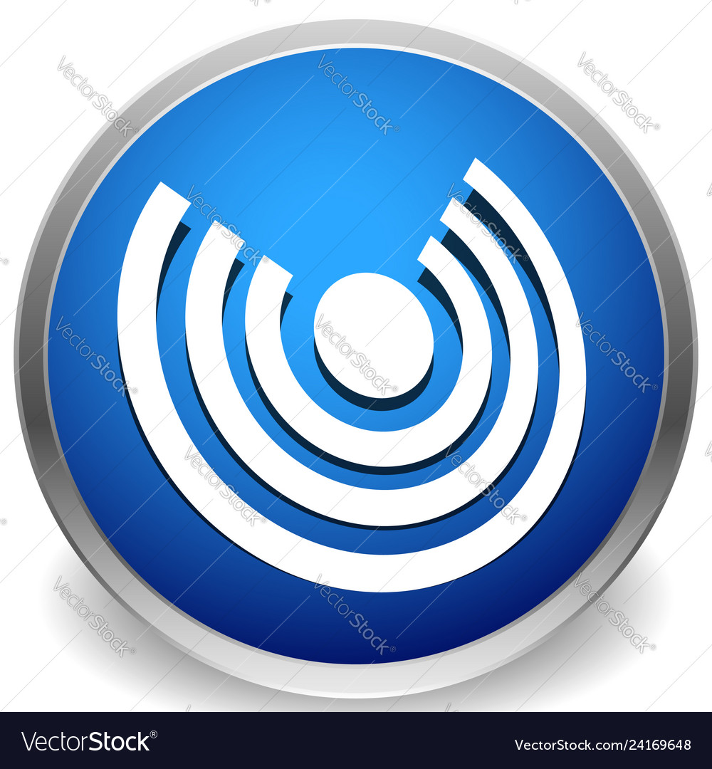 Icon with concentric circles for emitting rays vector image Icon with concentric circles for emitting rays