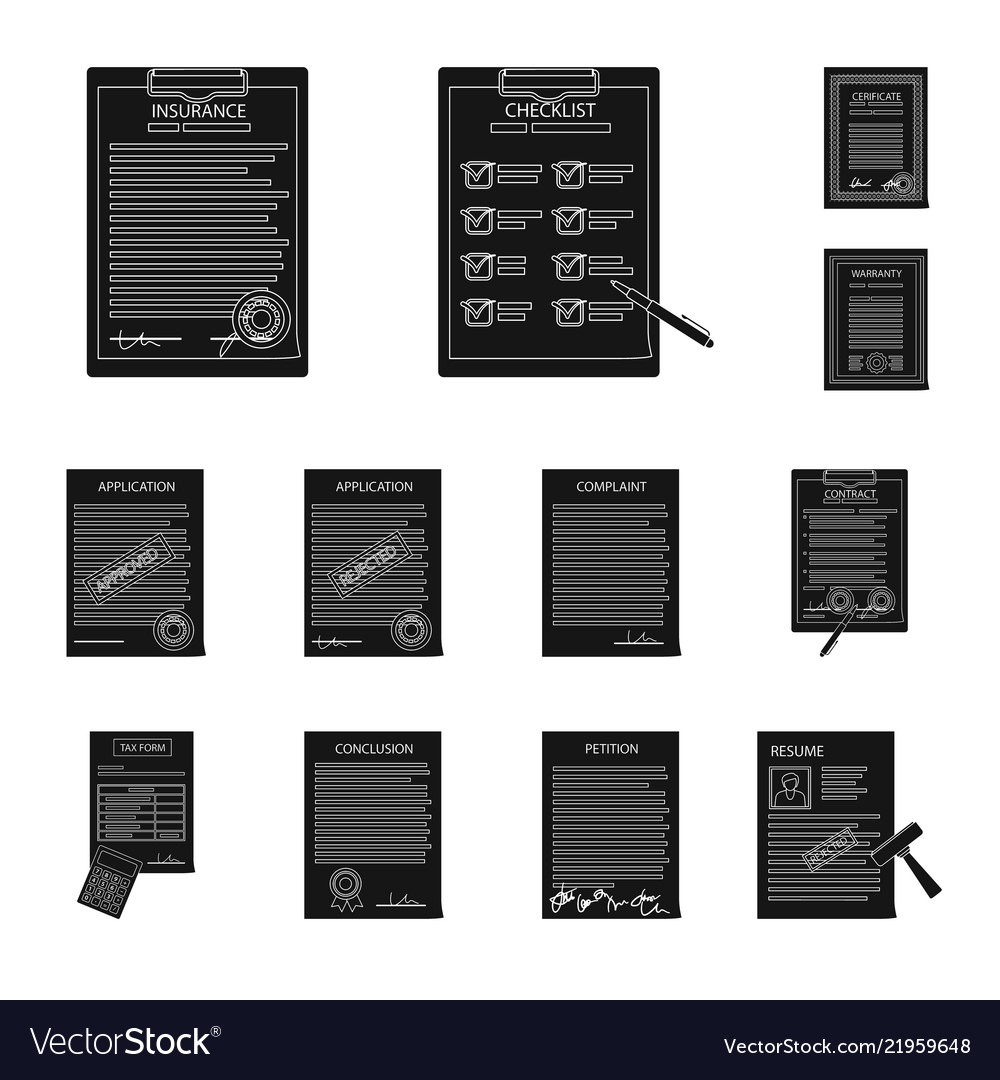 Isolated object of form and document icon vector image Isolated object of form and document icon